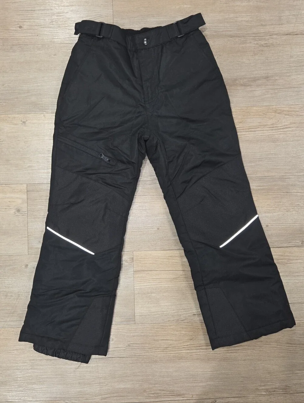 Swiss Tech Black Kids Snow Pants with Reflective Strips